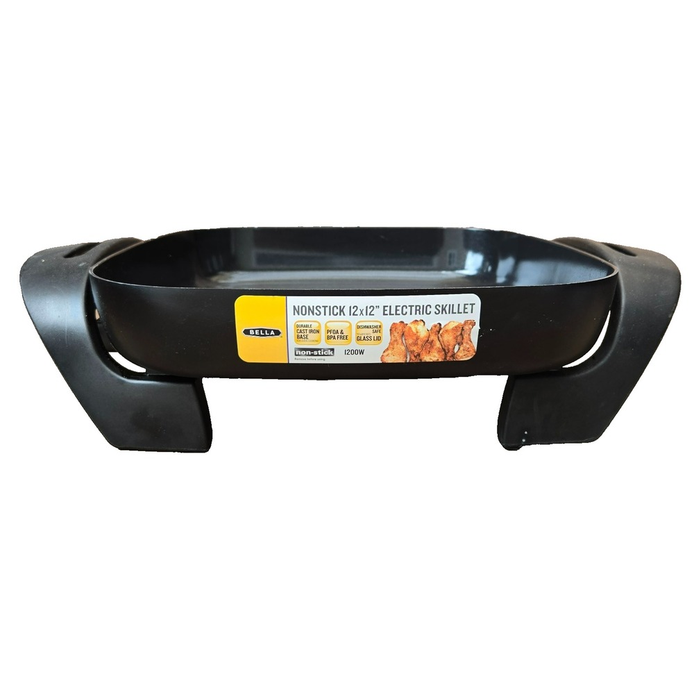 BELLA 12x12 Electric Skillet Nonstick 1200W Black 120V Kitchen Cooker 22858